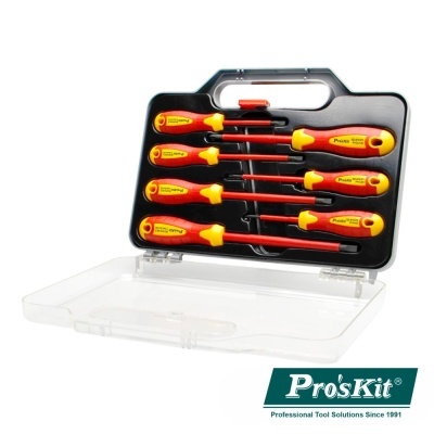 Conjunto de chaves de fendas e philips Pro'sKit em caixa plástica