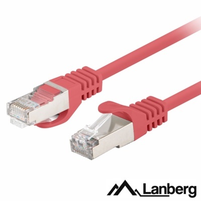 Cabo de rede ethernet vermelho Lanberg com conetores metálicos reforçados