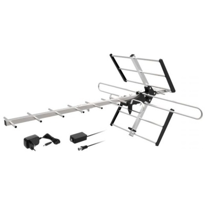 Antena de TV exterior metálica com acessórios