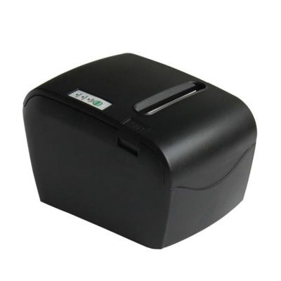 Impressora térmica preta para recibos com indicador luminoso