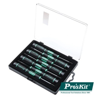 Conjunto de chaves de precisão Pro'sKit em caixa plástica com tampa transparente