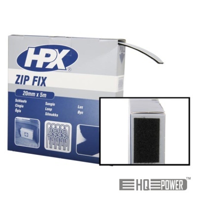 Embalagem do produto HPX ZIP FIX 20mm x 5m azul e branco