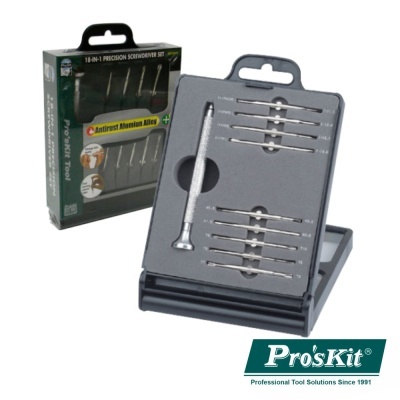 Conjunto de chaves de precisão Pro'sKit 18 em 1 com suporte e embalagem