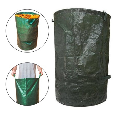 Saco verde resistente para folhas de jardim com alças