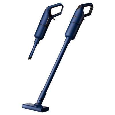 Aspirador de pó sem fios azul escuro com acessórios e punho ergonómico