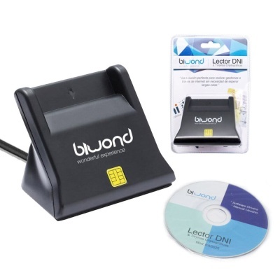 Leitor de DNI blujond preto com CD e embalagem
