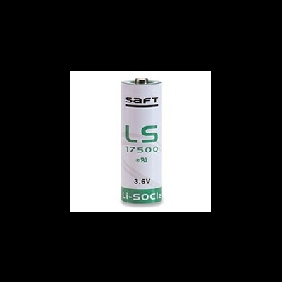 Pilha cilíndrica de lítio SAFT LS 17500 3.6V com etiquetas verde e branco
