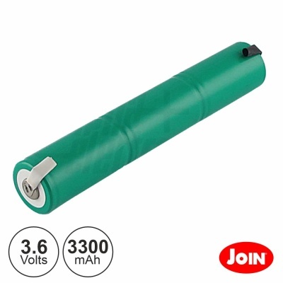 Bateria recarregável verde com 3.6 Volts e 3300 mAh, marca JOIN