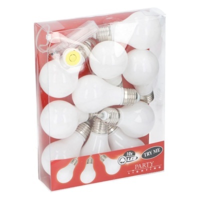 Caixa de lâmpadas LED brancas para decoração em embalagem vermelha e transparente