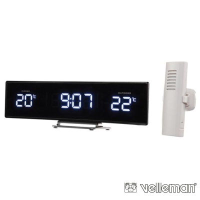 Relógio digital com sensor de temperatura interior e exterior