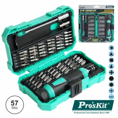 Conjunto de ferramentas Pro'sKit 57 Bits em estojo verde claro