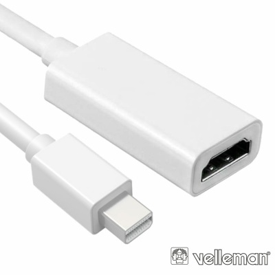 Cabo adaptador Mini DisplayPort para HDMI branco Velleman
