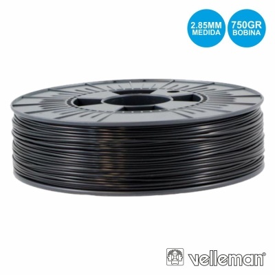 Bobina de filamento preto para impressora 3D com etiquetas de 2.85MM e 750GR