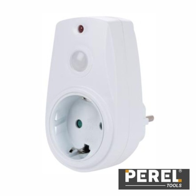 Tomada elétrica branca com sensor e LED indicador
