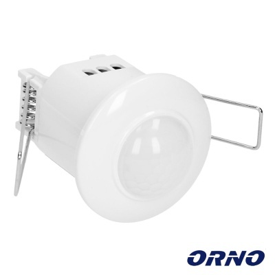 Sensor de presença branco ORNO com carcaça em plástico
