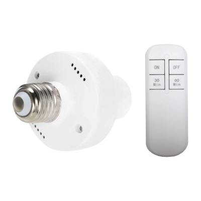 Adaptador de lâmpada branco com controlo remoto