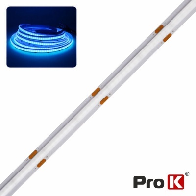 Fita LED flexível branca com luz azul e logo Pro K