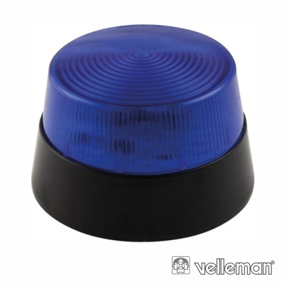 Luz de sinalização azul com base preta e textura concêntrica