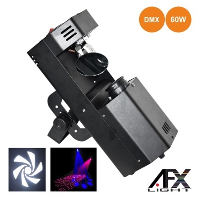 Máquina de efeitos de luz AFX Light preta com lente e ventoinha