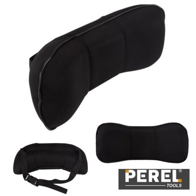 Almofadas de apoio pretas com correia ajustável e logotipo PEREL TOOLS