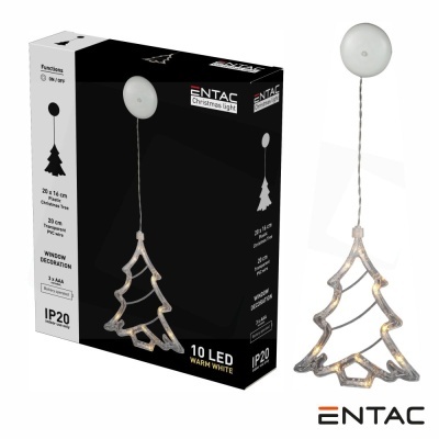 Luz decorativa de árvore de Natal com 10 LEDs e botão de fixação branco