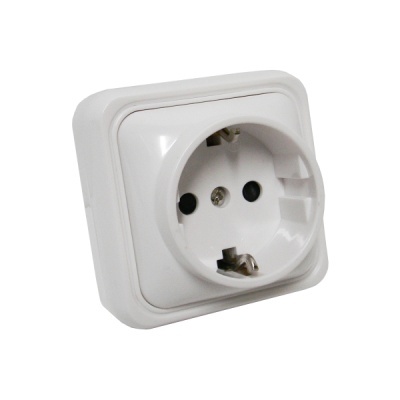 Tomada elétrica branca de parede padrão europeu