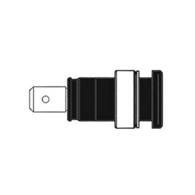 Conector eléctrico preto e branco de metal e plástico com tampa preta