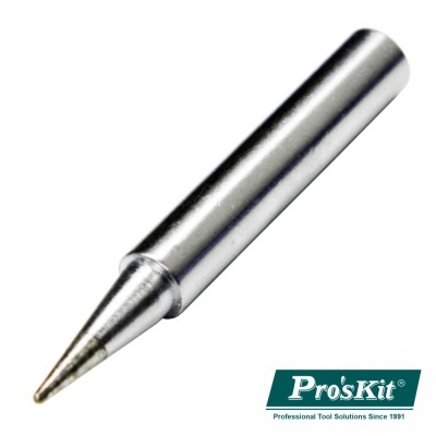 Ponta de ferro de soldar metálica prateada com logótipo Pro'sKit
