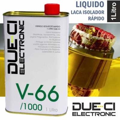 Frasco metálico retangular com tampa vermelha do líquido isolador rápido V-66 da DUE-CI ELECTRONIC