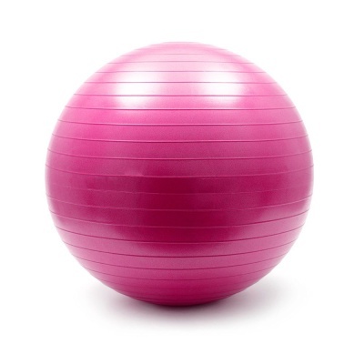 Bola de exercício rosa com textura de anéis