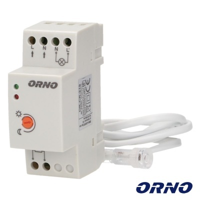 Dispositivo eletrónico branco ORNO com cabo e indicadores LED