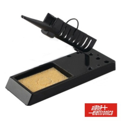 Suporte para ferro de soldar com esponja e marca Alpha Elettronica