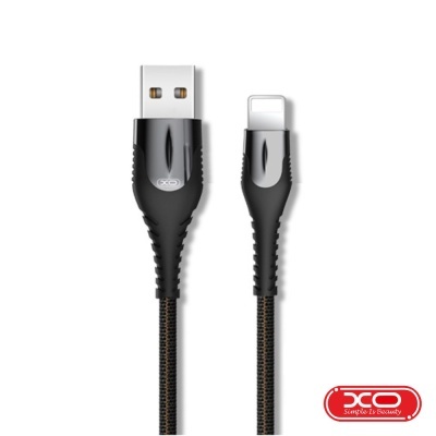 Cabo USB para Lightning preto com logótipo XO