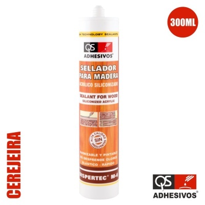 Bisnaga de selador para madeira acrílico siliconizado QS Adhesivos 300ML