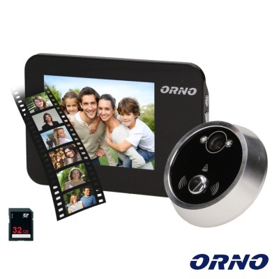 Conjunto de campainha e ecrã de vídeo ORNO com cartão SD e imagens