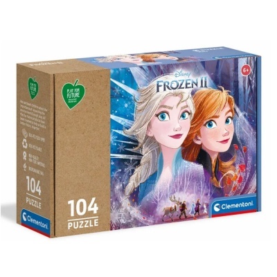 Caixa de quebra-cabeças Frozen II da Clementoni com 104 peças, imagem de Elsa e Anna