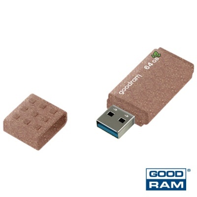 Pen USB Goodram 64GB castanho texturizado com tampa destacável