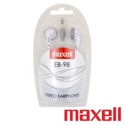 Auriculares estéreo Maxell EB-98 brancos em embalagem