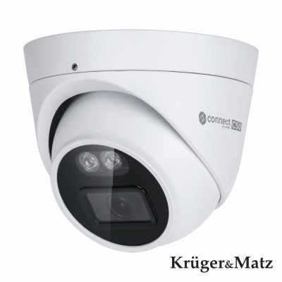 Câmara de vigilância dome branca com lente preta e LEDs