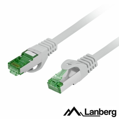 Cabo de rede branco Lanberg com conectores RJ45 verdes