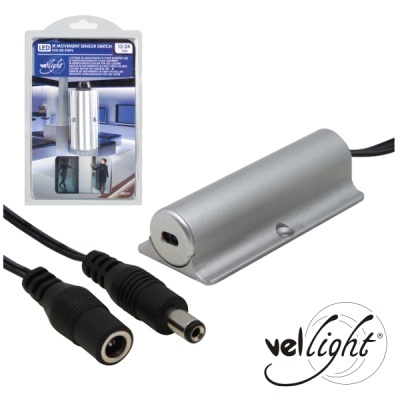 Sensor movimento LED Vel Light metálico com cabo preto e conectores