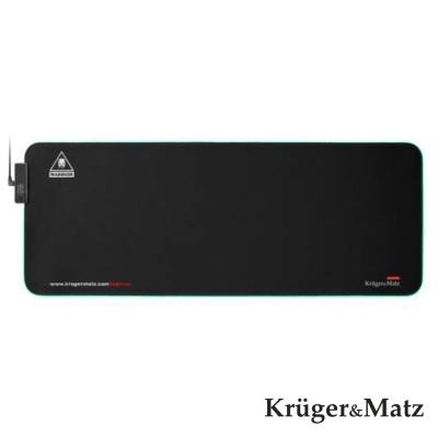 Tapete de rato preto retangular com bordas verdes da Krüger&Matz