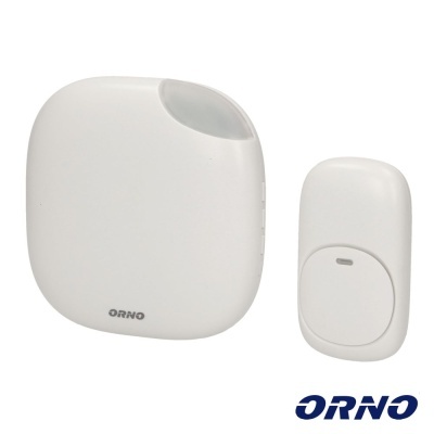 Campainha sem fios branca ORNO com unidade principal e botão