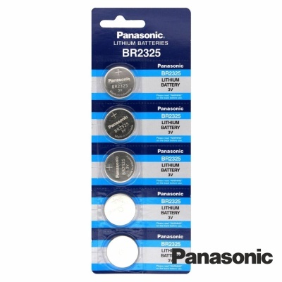 Pack de 5 baterias Panasonic BR2325 lithium 3V em embalagem azul