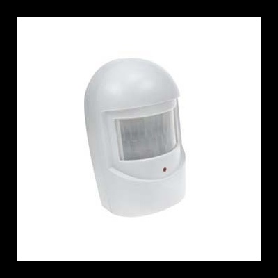 Sensor de movimento branco com visor translúcido e indicador LED