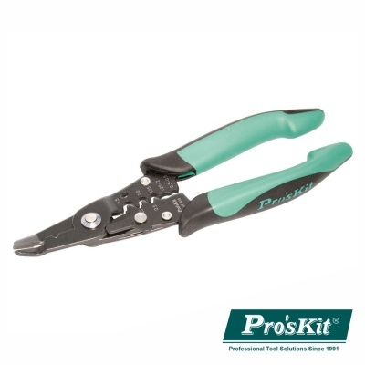 Alicate de crimpar Pro'sKit com empunhadura verde e preta