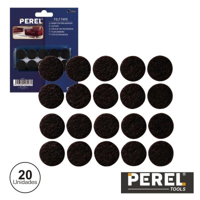 Pacote de discos de feltro pretos PEREL com 20 unidades