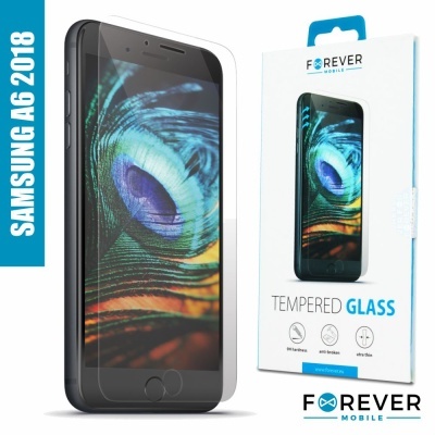 Protetor de ecrã em vidro temperado para Samsung A6 2018 com embalagem da Forever Mobile