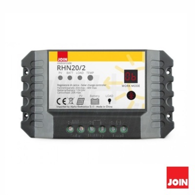 Controlador de carga solar RHN20/2 da JOIN com visor digital e conexões