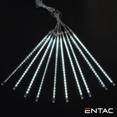 Conjunto de 10 varas de luz LED brancas em fundo preto